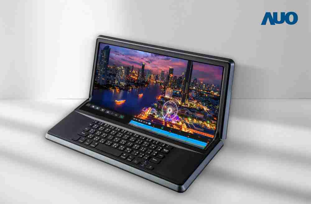 人生就是博14.6吋Micro LED折迭显示屏幕，，搭配半径4mm的弯折绞炼，，以及高画素、、高亮度、、、、高对比度的显示技术特点，，即便在大视角下仍保有绝佳色相与亮度